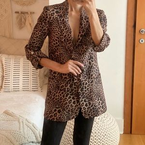 Zara XS Animal Print 3/4 sleeve jacket, almost new, worn only once.